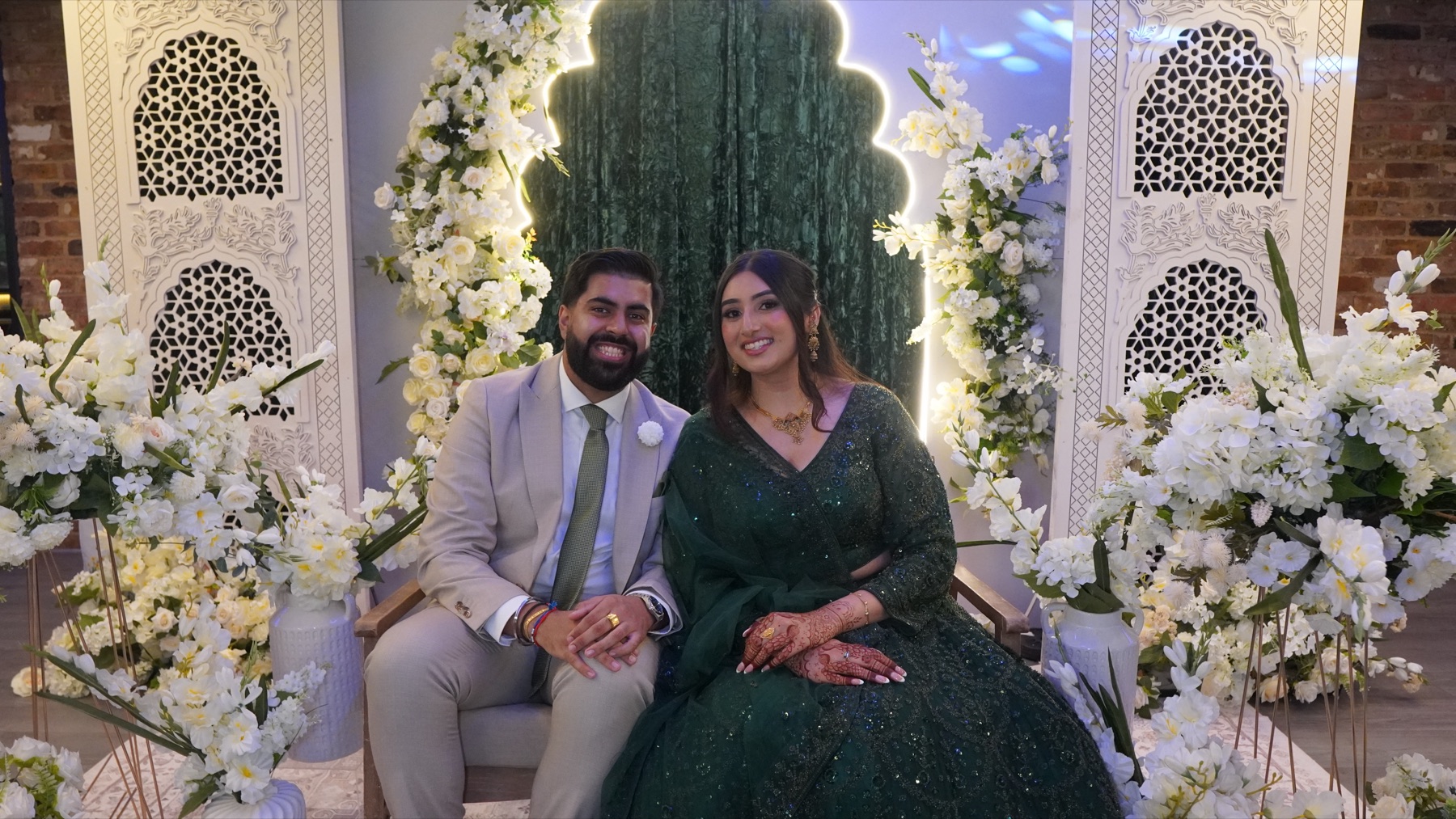 Milan and Gurleen at their engagement celebration