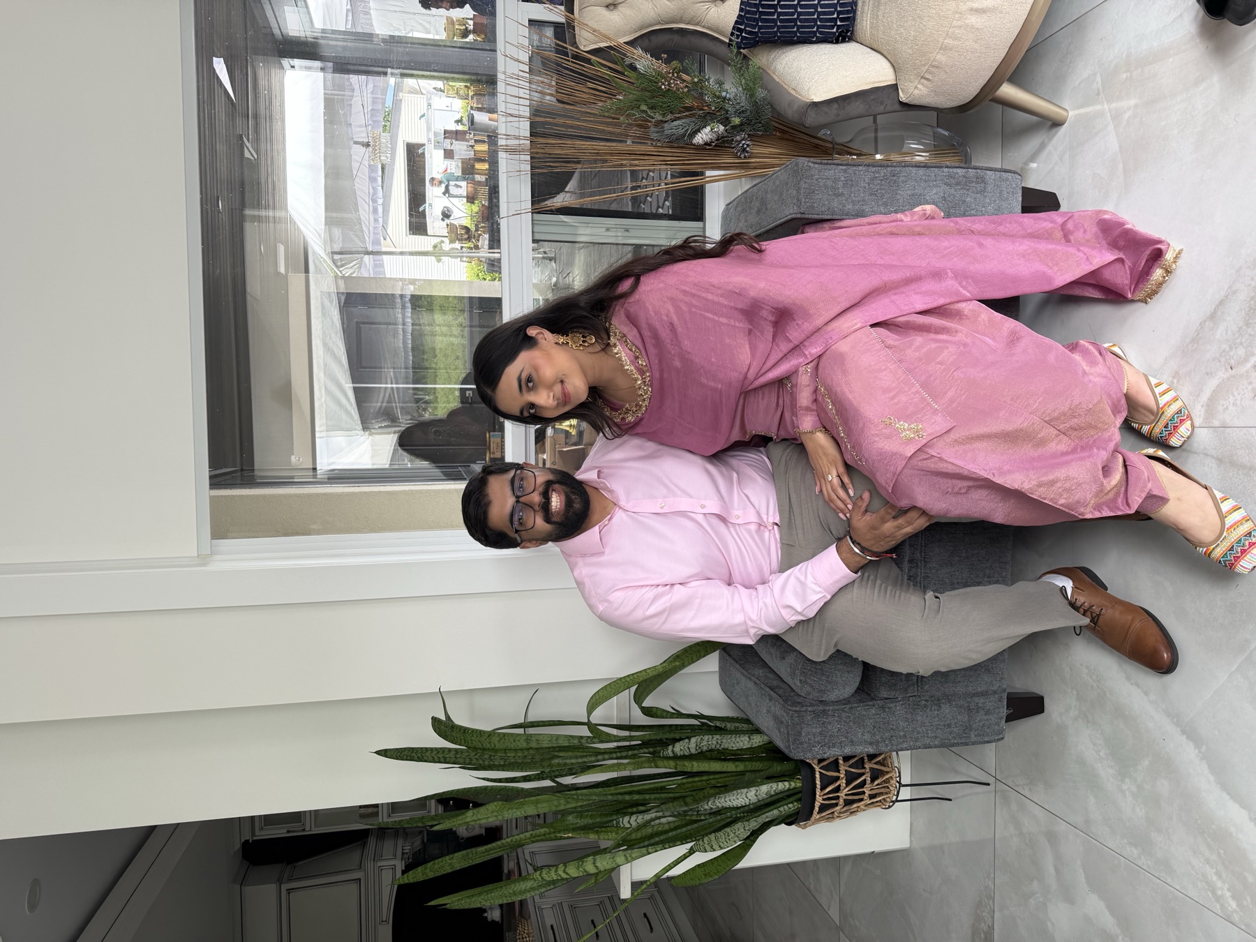 Milan and Gurleen dressed for a family celebration